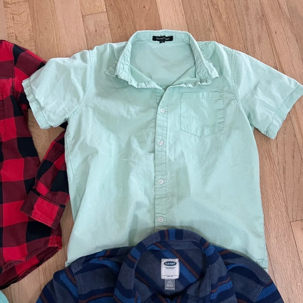 Lot of 4 Boys Button‎ Down Shirts 10-12 Various Brands